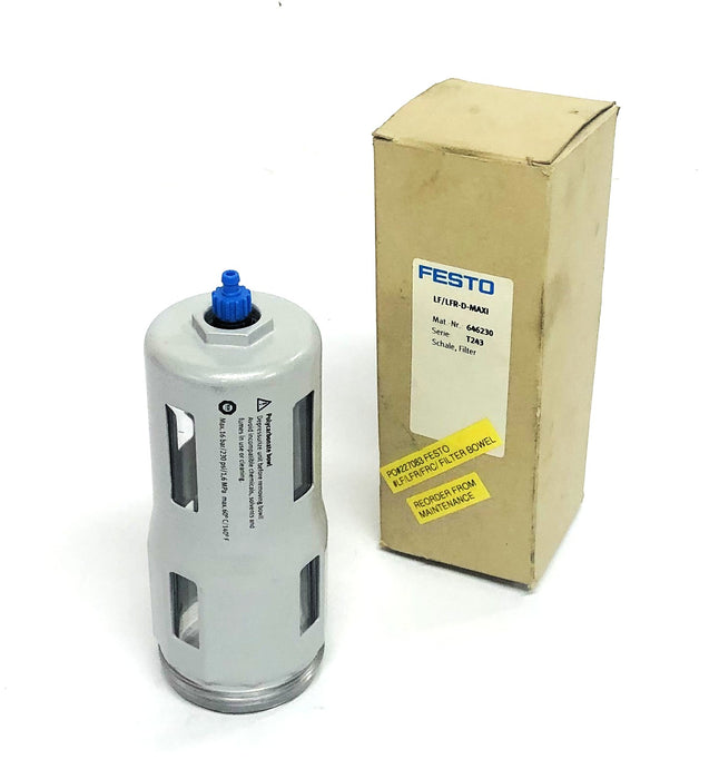 Festo 646230 T243 Polycarbonate Bowl For Filter LF/LFR-D-MAXI NOS