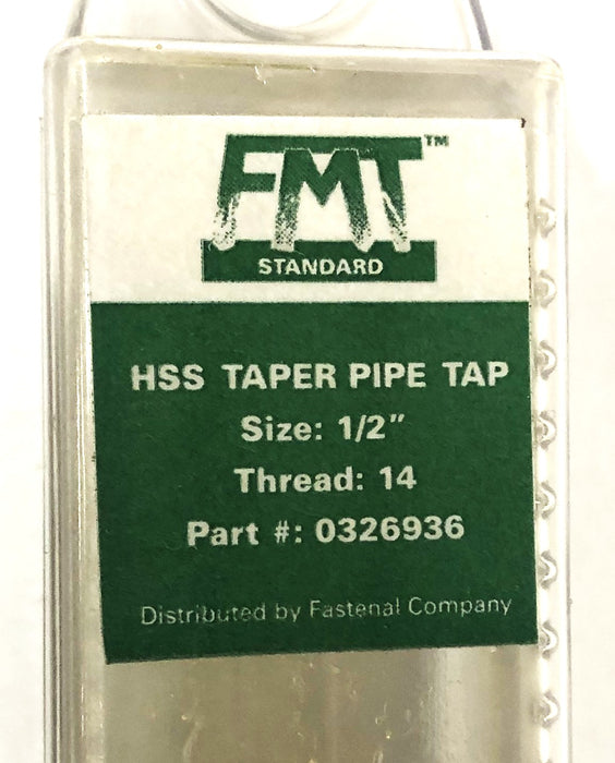 FMT 1/2 Inch 14 Thread 4 Flute HSS Taper Pipe Tap 0326936 NOS