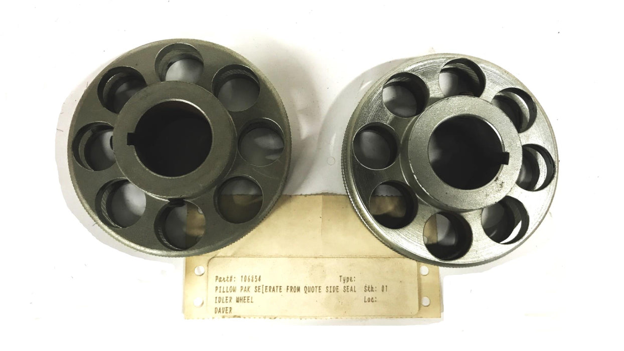 Unbranded 3-1/2 inch 8-Hole Idler Wheel with Key 106854 [Lot of 2] NOS
