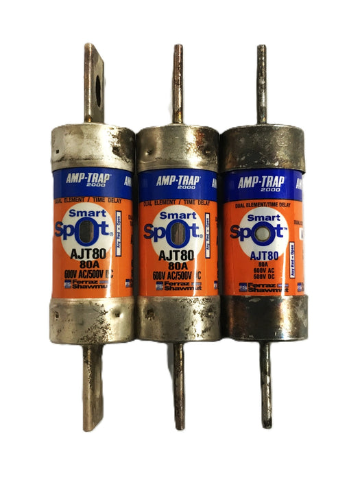 Gould 80amp Duel Element Time Delay Fuse AJT80 [Lot of 3] NOS