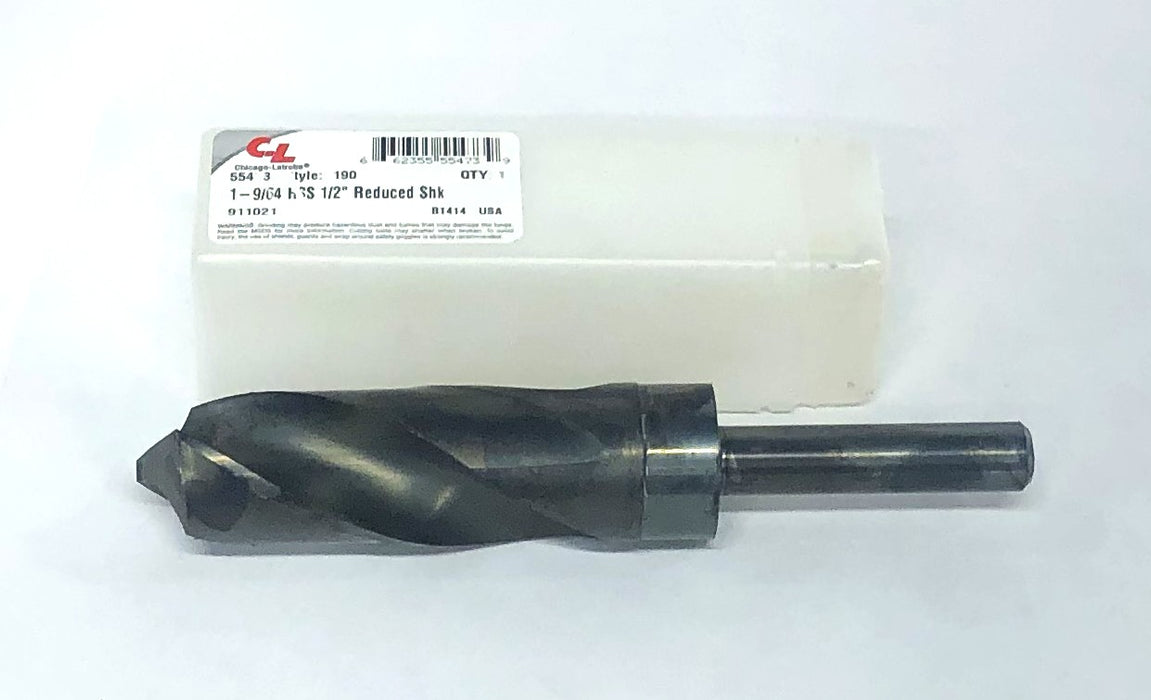 Chicago-Latrobe 55473 Style 190 1-9/64 HSS 1/2 Inch Reduced Shank 911021 NOS