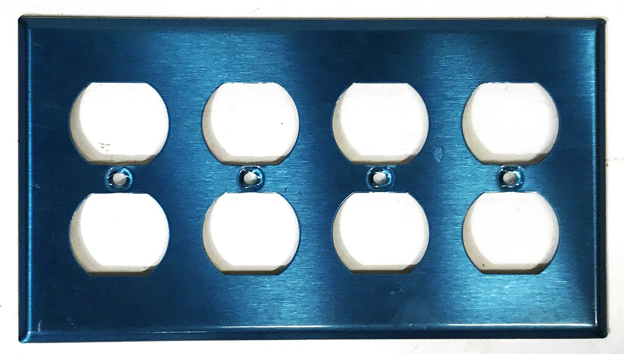 Leviton 4-Gang 8-Port Stainless Steel Wall Plate 003-84041 [Lot of 6] NOS