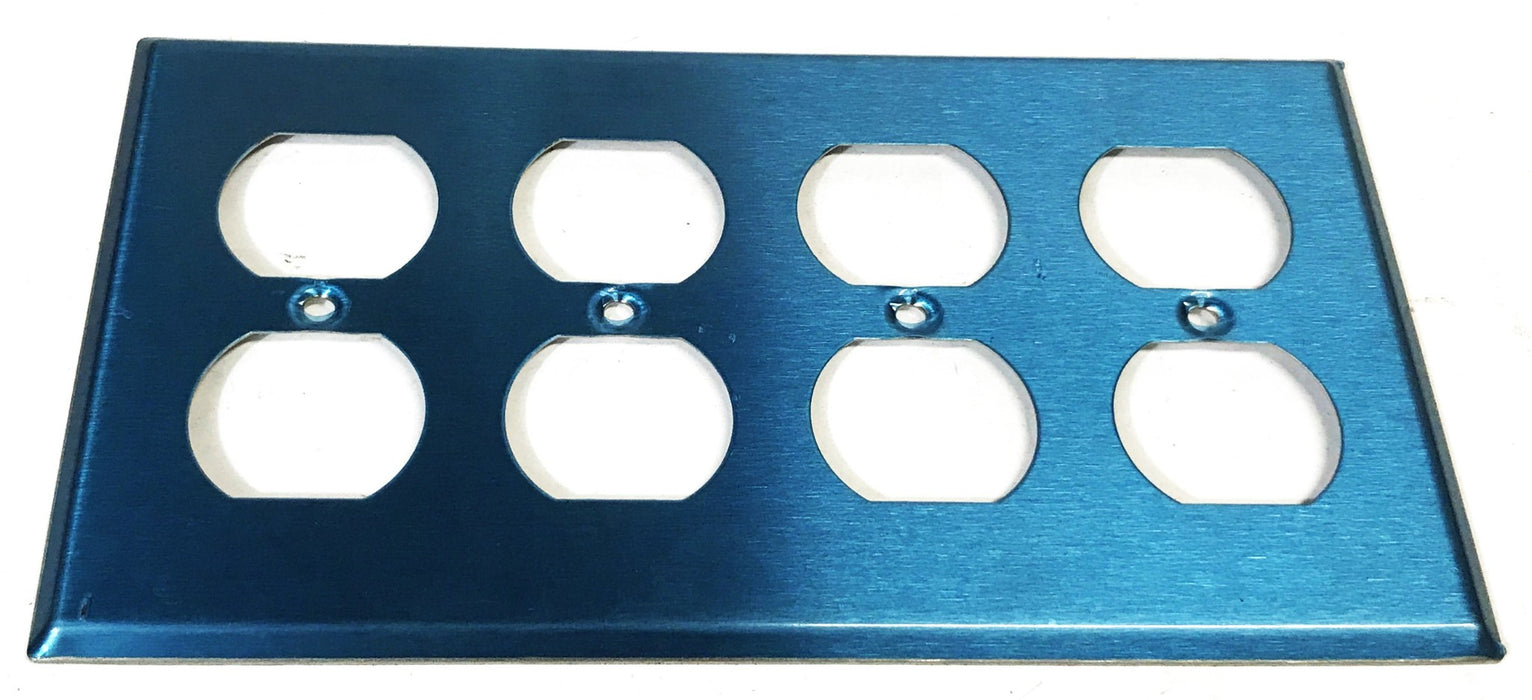 Leviton 4-Gang 8-Port Stainless Steel Wall Plate 003-84041 [Lot of 6] NOS