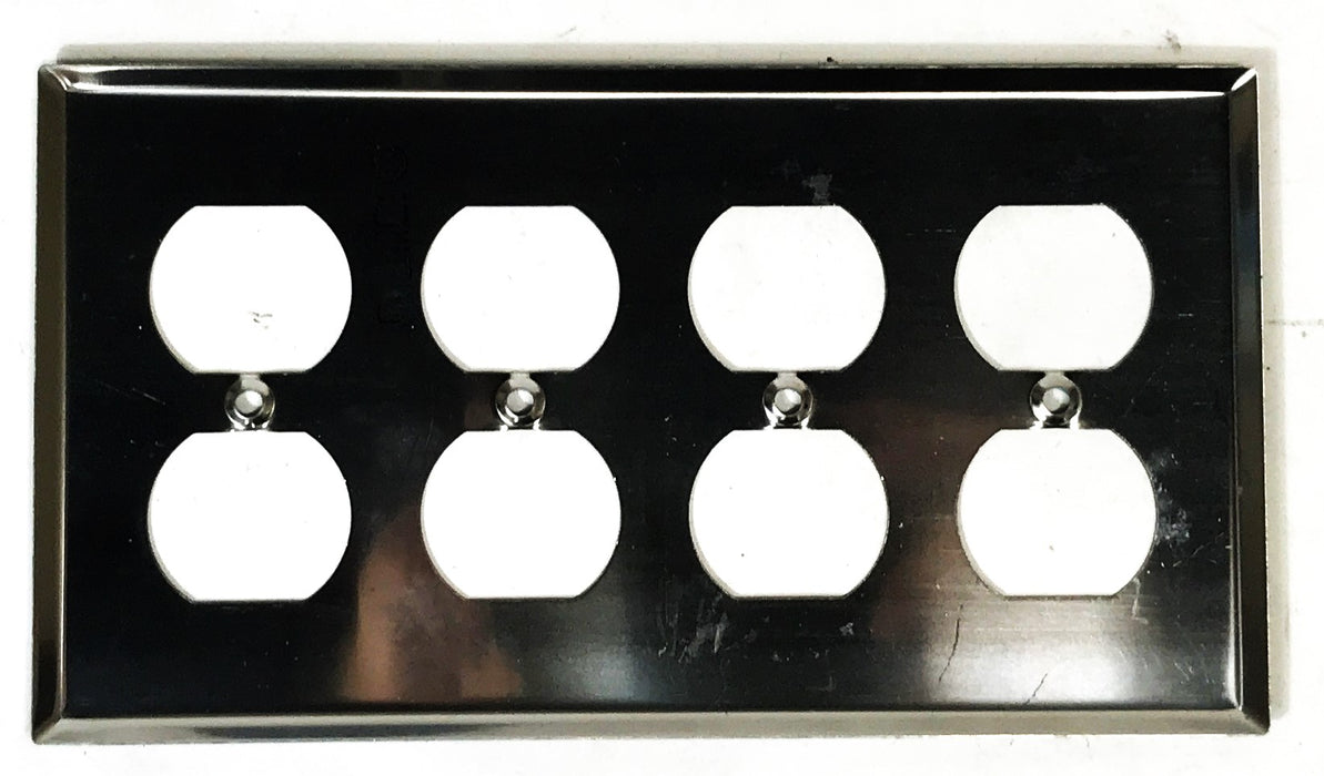 Leviton 4-Gang 8-Port Stainless Steel Wall Plate 003-84041 [Lot of 6] NOS