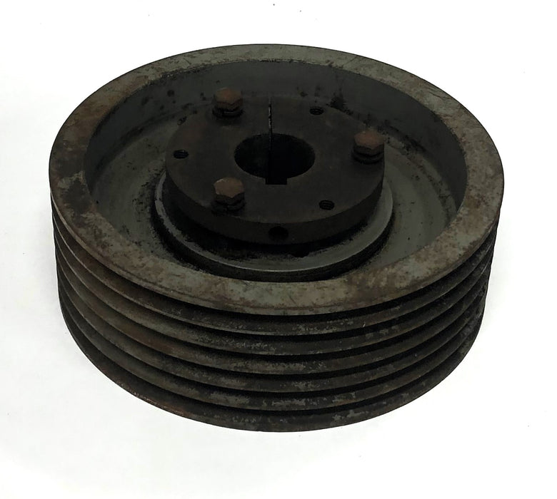 Unbranded 6 Groove Sheave With Taper Lock Bushing 3-3/4x8 Inch USED