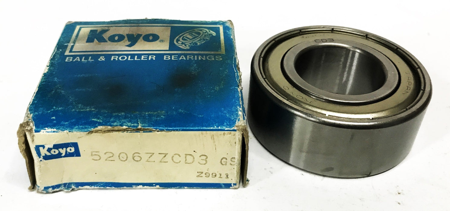 Koyo Metal Shielded  Double Row Ball Bearing 5206ZZCD3 NOS