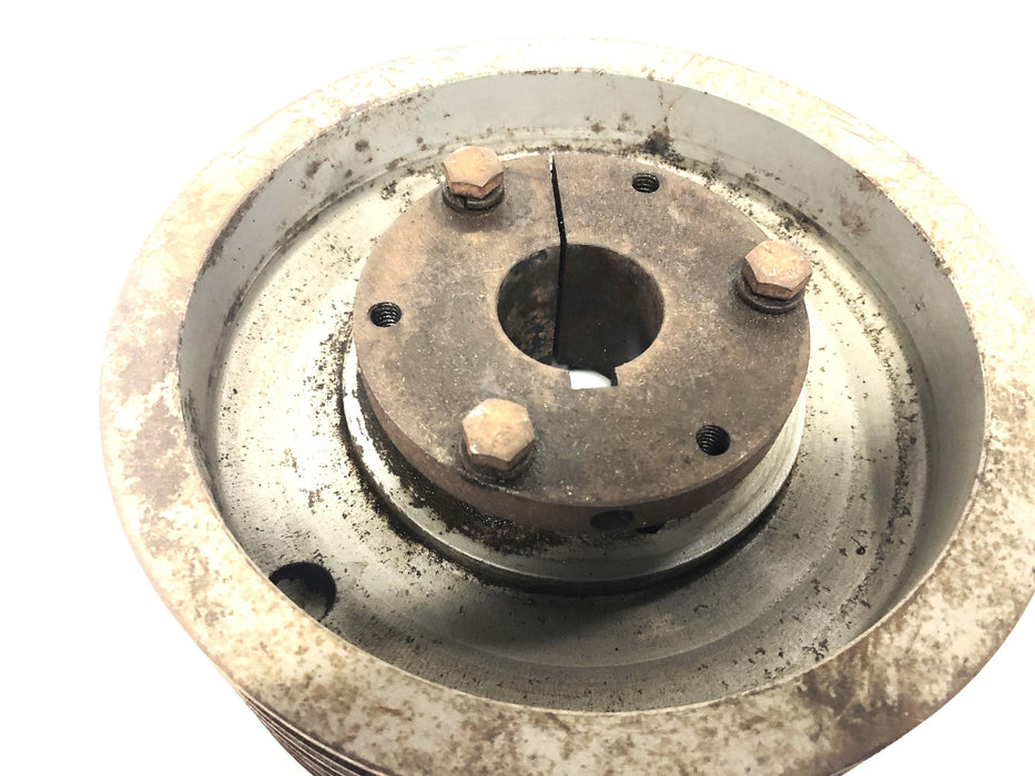 Unbranded 6 Groove Sheave With Taper Lock Bushing 3-3/4x8 Inch USED