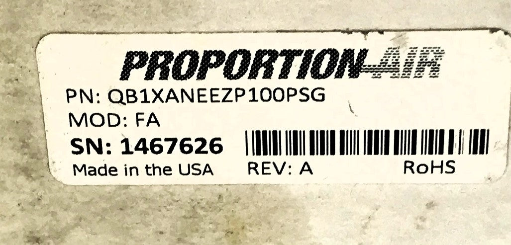Proportion-Air Electronic Pressure Regulator QB1XANEEZP100PSG NOS