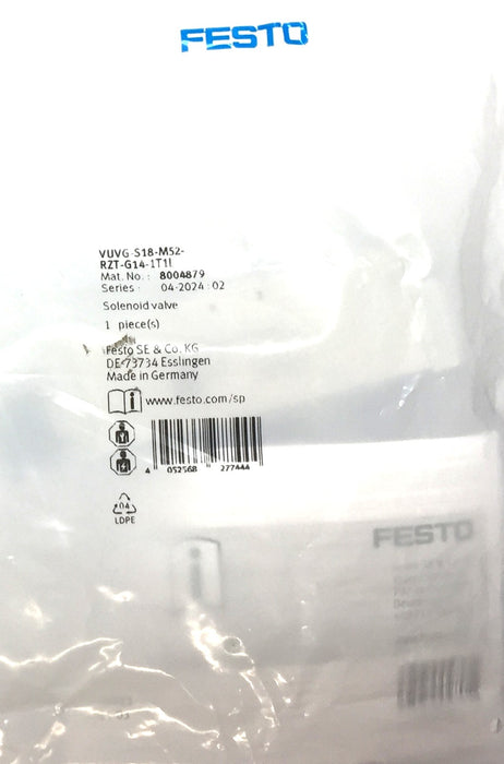 Festo Solenoid Valve VUVG-S18-M52-RZT-G14-1T1L (8004879) NOS
