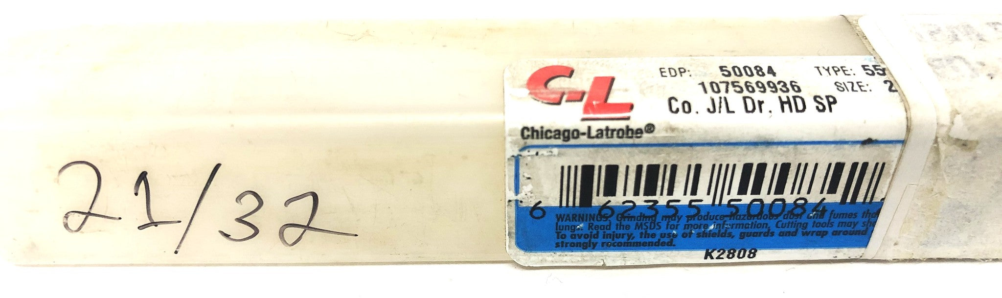 Chicago-Latrobe Style 550 21/32 Cobalt Jogger Length Drill Heavy Duty 50084 NOS
