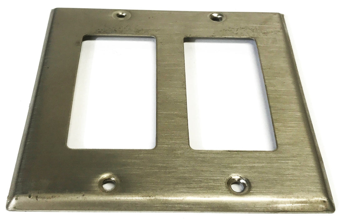 Leviton 2-Gang 2-Port Stainless Steel Wall Plate 84409-40 [Lot of 6] NOS