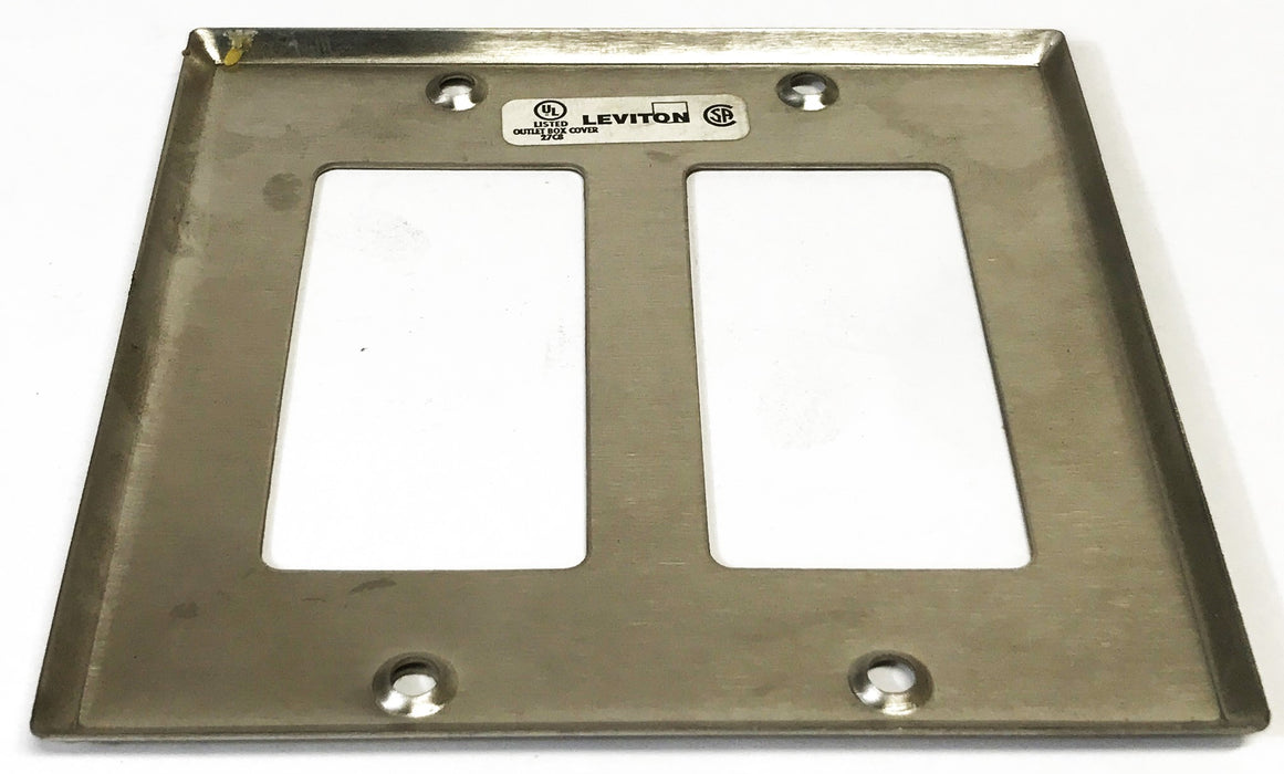 Leviton 2-Gang 2-Port Stainless Steel Wall Plate 84409-40 [Lot of 6] NOS