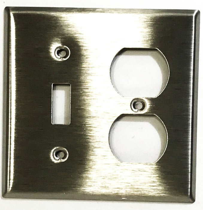 Leviton 2-Gang 3-Hole Stainless Steel Wall Plate 84005 [Lot of 6] NOS