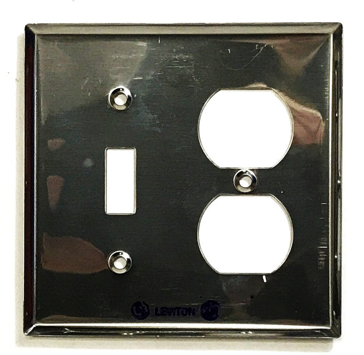 Leviton 2-Gang 3-Hole Stainless Steel Wall Plate 84005 [Lot of 6] NOS