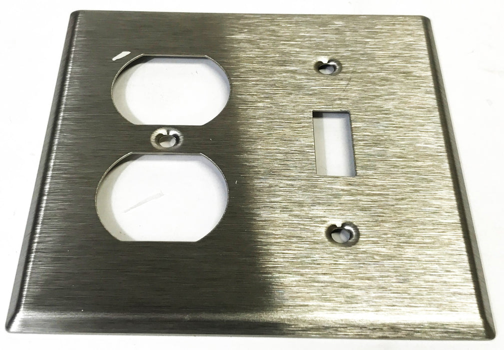 Leviton 2-Gang 3-Hole Stainless Steel Wall Plate 84005 [Lot of 6] NOS