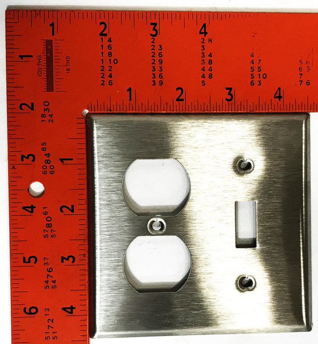 Leviton 2-Gang 3-Hole Stainless Steel Wall Plate 84005 [Lot of 6] NOS