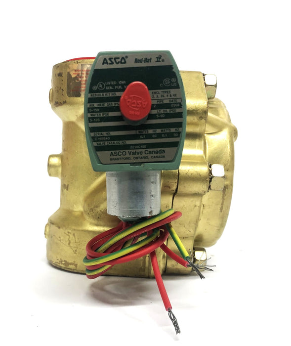 ASCO Red Hat II Brass Solenoid Valve 8210G100 NOS