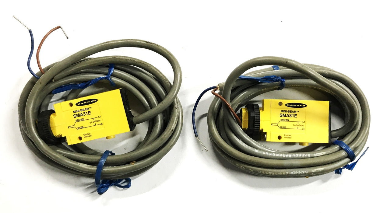 Banner Mini-Beam Photoelectric Sensor SMA31E [Lot of 2] NOS