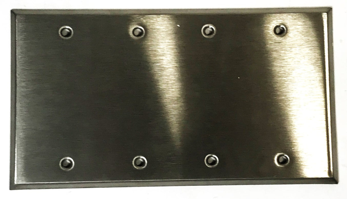 Leviton Stainless Steel 4-Gang Blank Wall Plate 84064-40 [Lot of 5] NOS