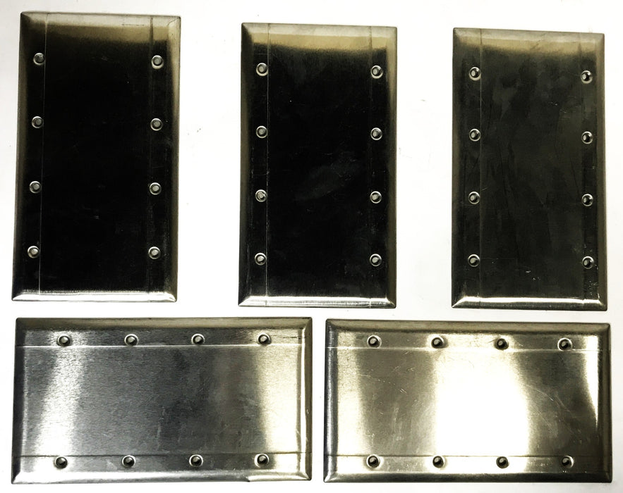 Sierra Electric Stainless Steel 4-Gang Blank Wall Plate 84064-40 [Lot of 5] NOS