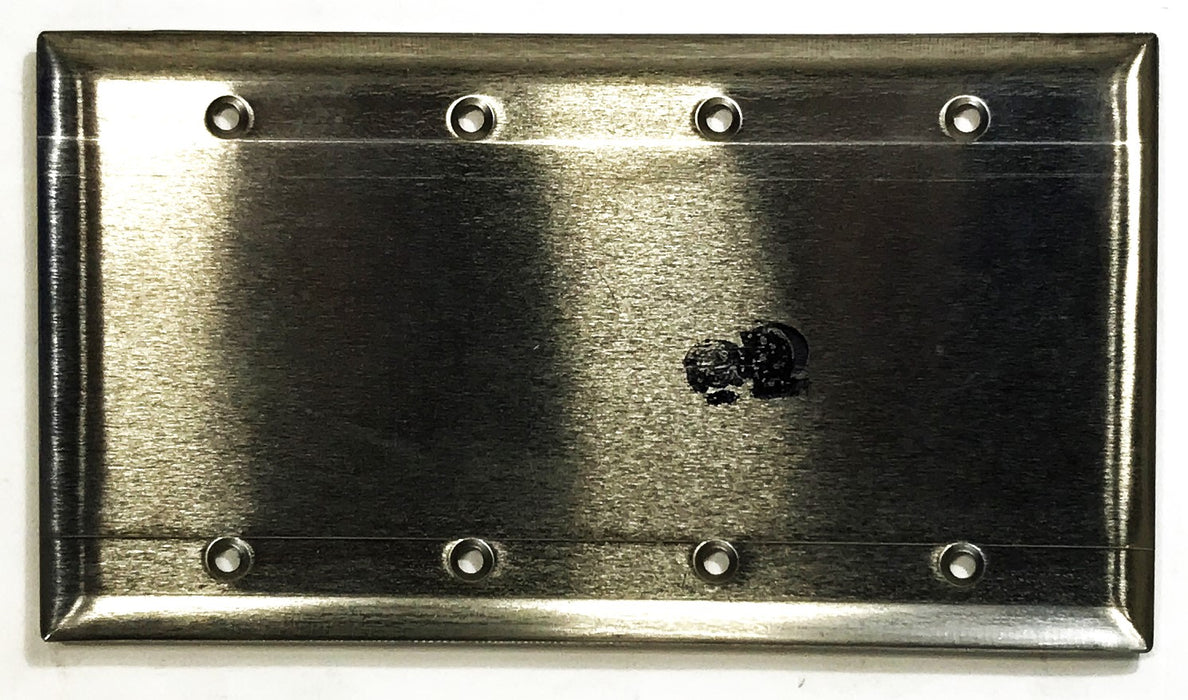 Sierra Electric Stainless Steel 4-Gang Blank Wall Plate 84064-40 [Lot of 5] NOS