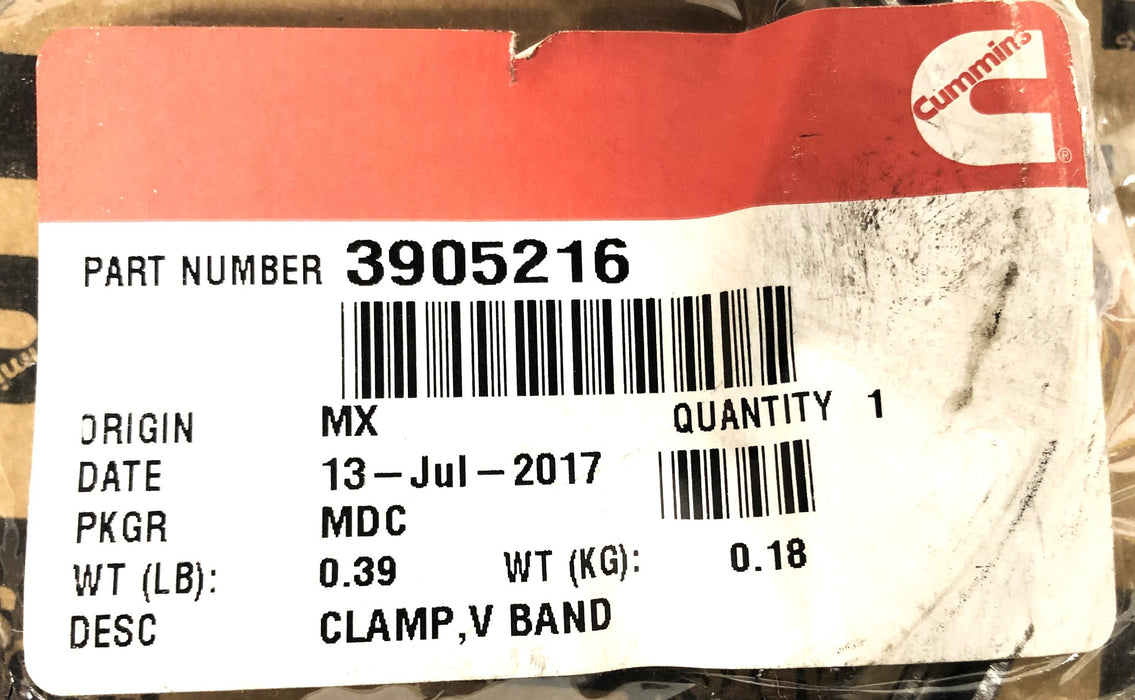 Cummins V-Band Clamp 3905216 NOS