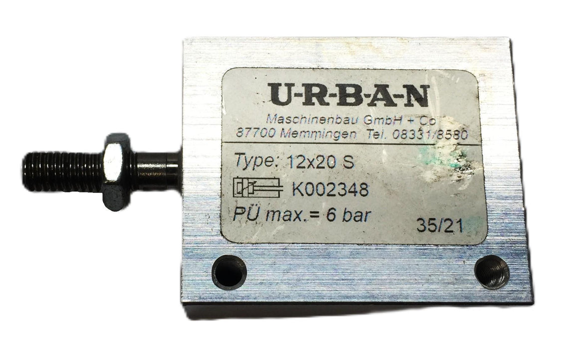 U-R-B-A-N 12 x 20S Max Pressure=6 bar Pneumatic Stop Cylinder K002348 NOS