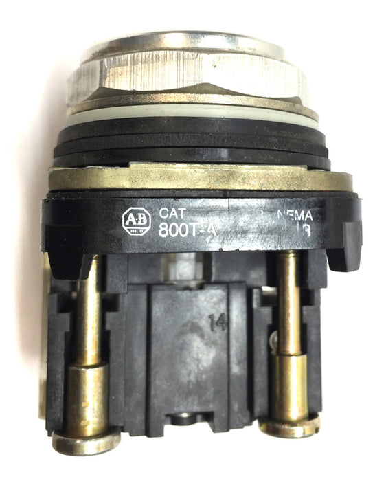 Allen-Bradley Series-T Non-Illuminated Yellow Flush Head Push Button 800T-A USED