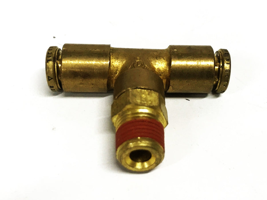 Detroit 1/8 NPT x 1/4 Push Connect Brass Tee KQ2T07-34S [Lot of 4] NOS
