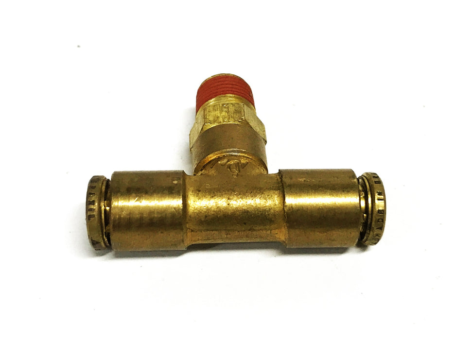 Detroit 1/8 NPT x 1/4 Push Connect Brass Tee KQ2T07-34S [Lot of 4] NOS