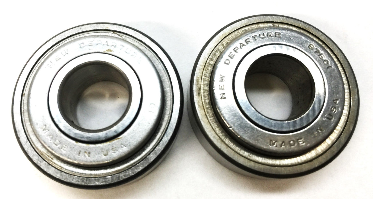 New Departure Single Row Ball Bearing (No Box) 87501 [Lot of 2] NOS