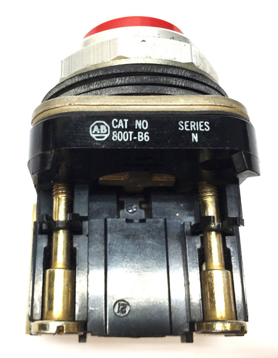 Allen-Bradley Non-Illuminated Red Flush Head Push Button 800T-B6 Series N USED