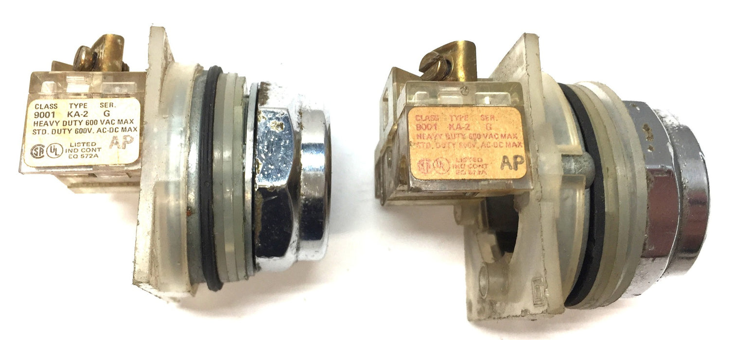 Square D Black Flush Head Push Button KA-2 (9001) Series G [Lot of 2] USED