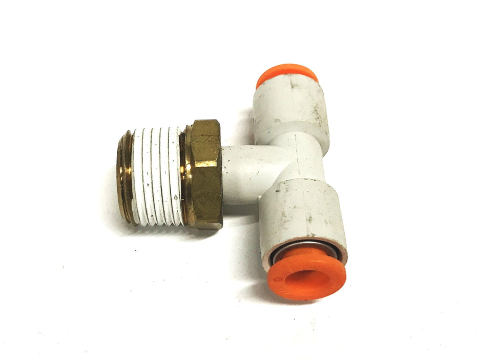SMC 3/8 NPT x 1/4 Push Connect Nylon Brass Tee KQ2T07-36S [Lot of 16] NOS