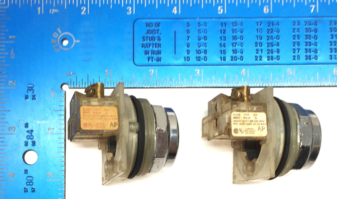 Square D Black Flush Head Push Button KA-2 (9001) Series G [Lot of 2] USED