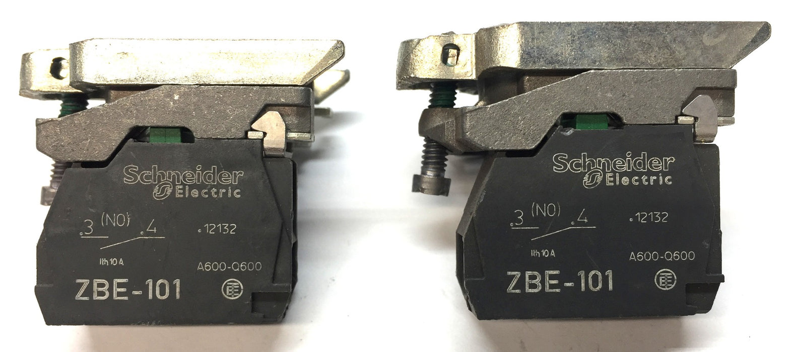 Schneider Electric Contact Block and Mount ZBE-101 [Lot of 2] NOS