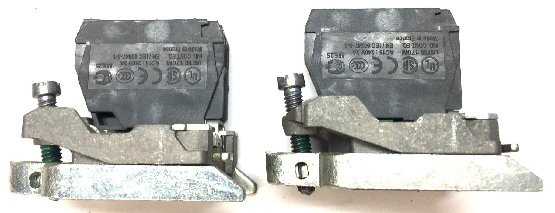 Schneider Electric Contact Block and Mount ZBE-101 [Lot of 2] NOS