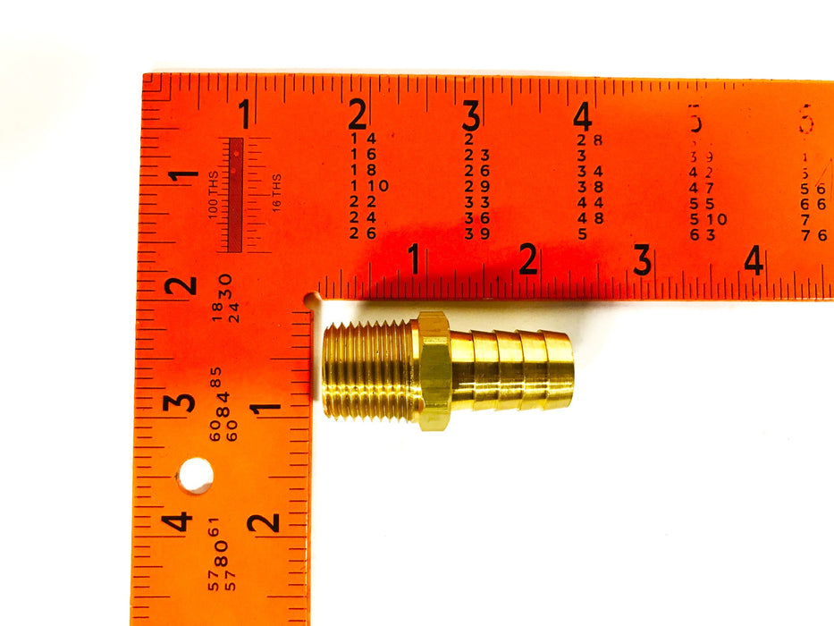 Unbranded Brass 5/8 inch Barb X 1/2 inch NPT Male Hose Fitting [Lot of 6] NOS