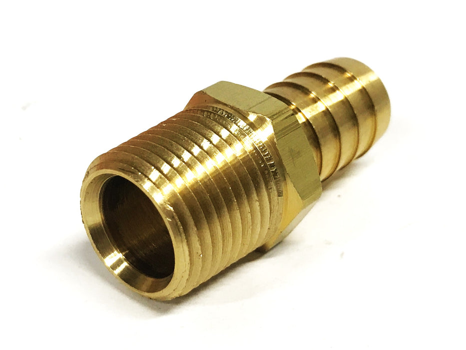 Unbranded Brass 5/8 inch Barb X 1/2 inch NPT Male Hose Fitting [Lot of 6] NOS