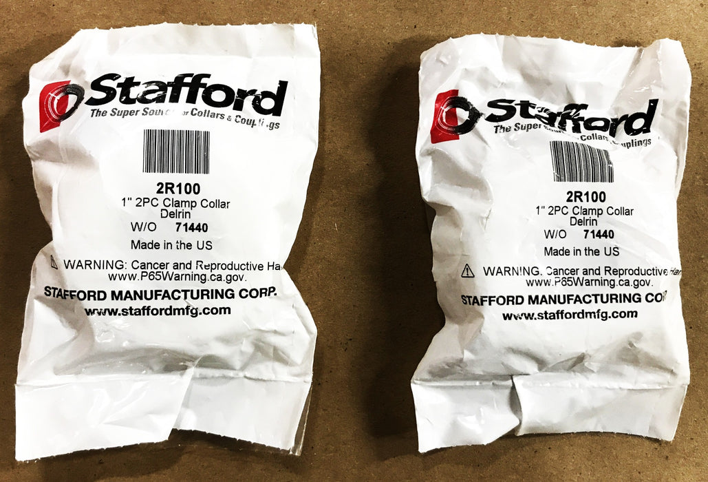 Stafford 2-Piece 1 inch Split Clamp Shaft Collar 2R100 [Lot of 2] NOS