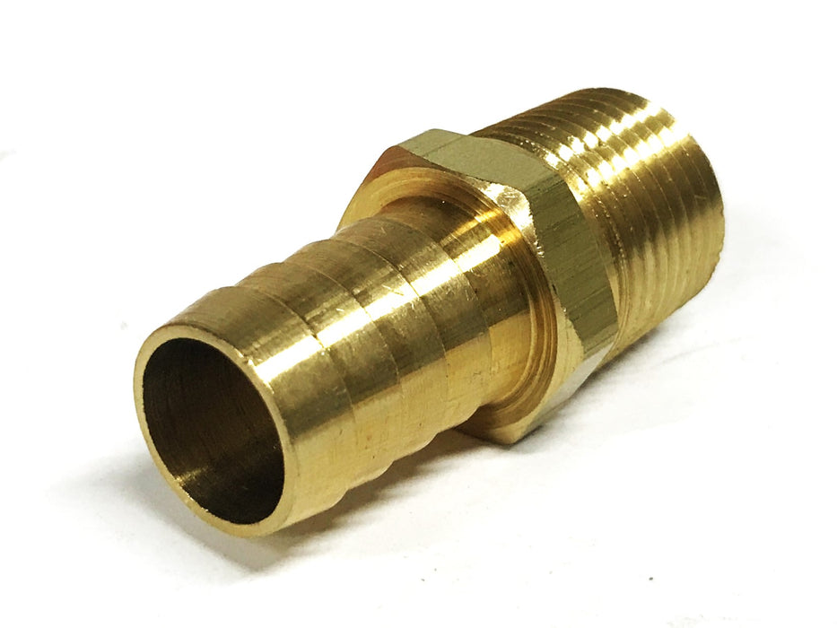Unbranded Brass 5/8 inch Barb X 1/2 inch NPT Male Hose Fitting [Lot of 6] NOS