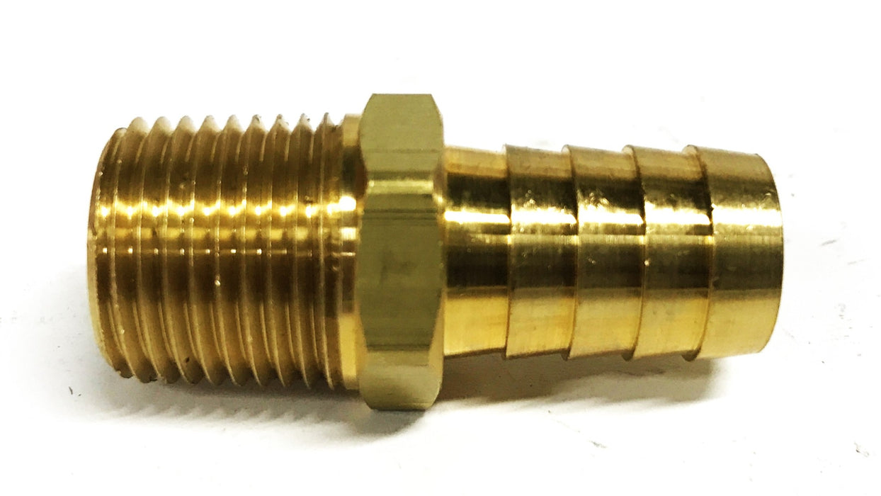 Unbranded Brass 5/8 inch Barb X 1/2 inch NPT Male Hose Fitting [Lot of 6] NOS