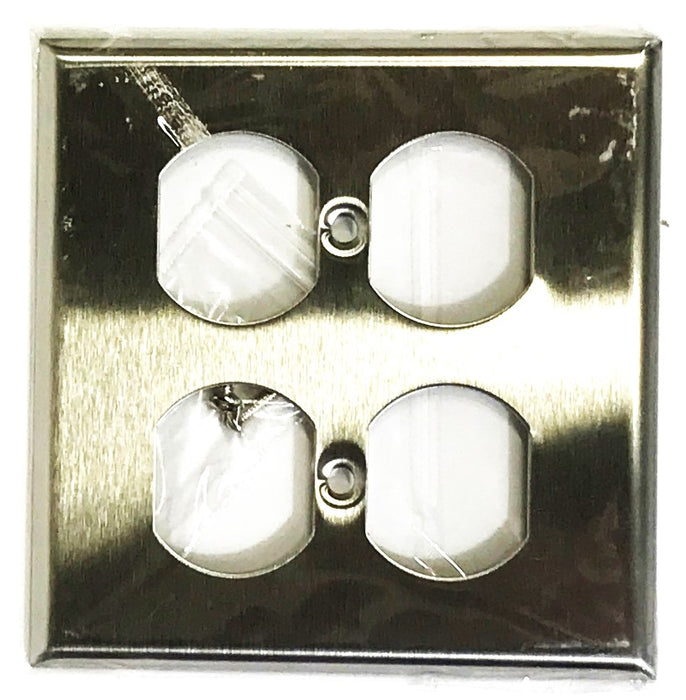 Leviton Stainless Steel 2-Gang 4-Hole Wall Plate 104-84016-40 [Lot of 10] NOS