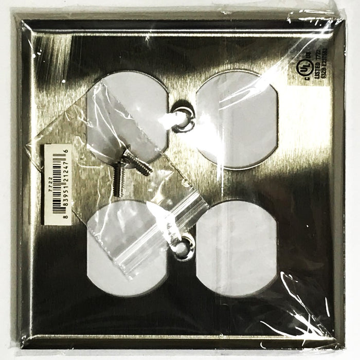 Leviton Stainless Steel 2-Gang 4-Hole Wall Plate 104-84016-40 [Lot of 10] NOS