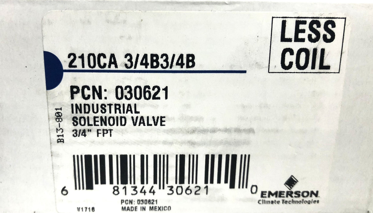 Emerson 3/4FPT 210CA 3/4B3/4B Industrial Solenoid Valve 030621 NOS