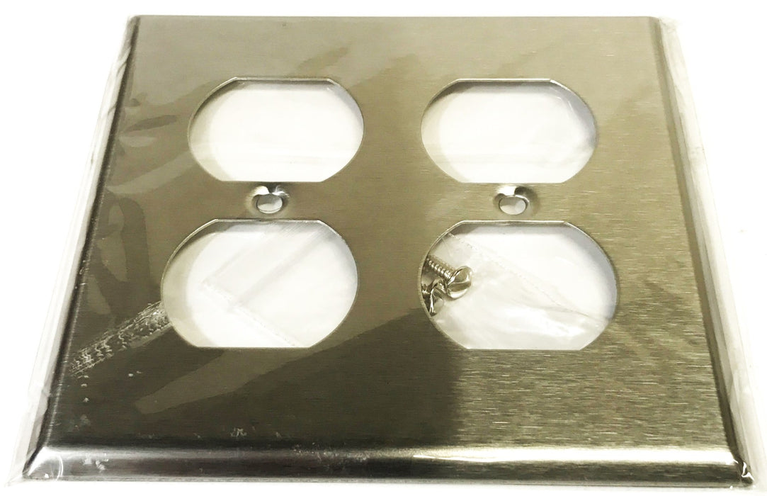 Leviton Stainless Steel 2-Gang 4-Hole Wall Plate 104-84016-40 [Lot of 10] NOS