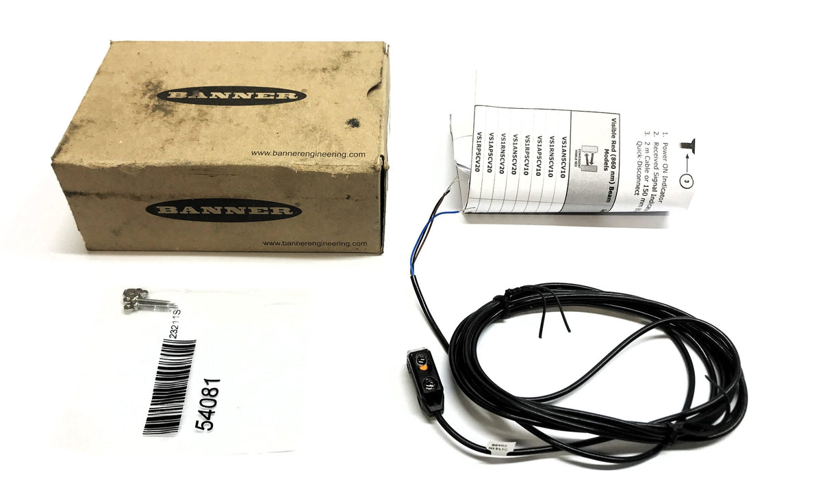Banner Photoelectric Sensor VS1AP5CV20 NOS