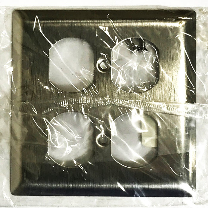 Pass & Seymour Stainless Steel 2-Gang 4-Hole Wall Plate SS82 [Lot of 10] NOS