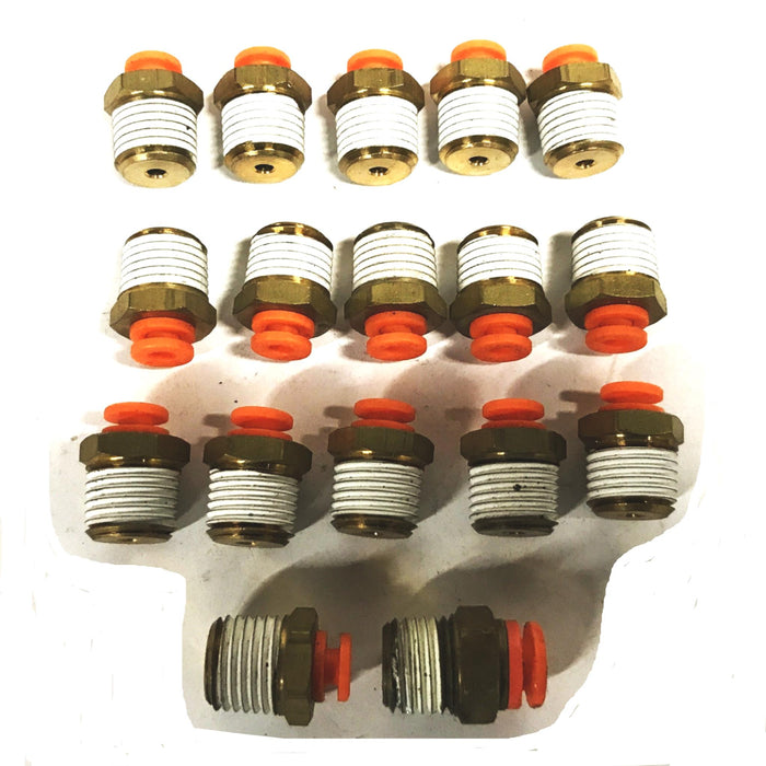 SMC 1/4 NPT x 5/32 Push Connect Coupling KQH03-35S [Lot of 17] NOS