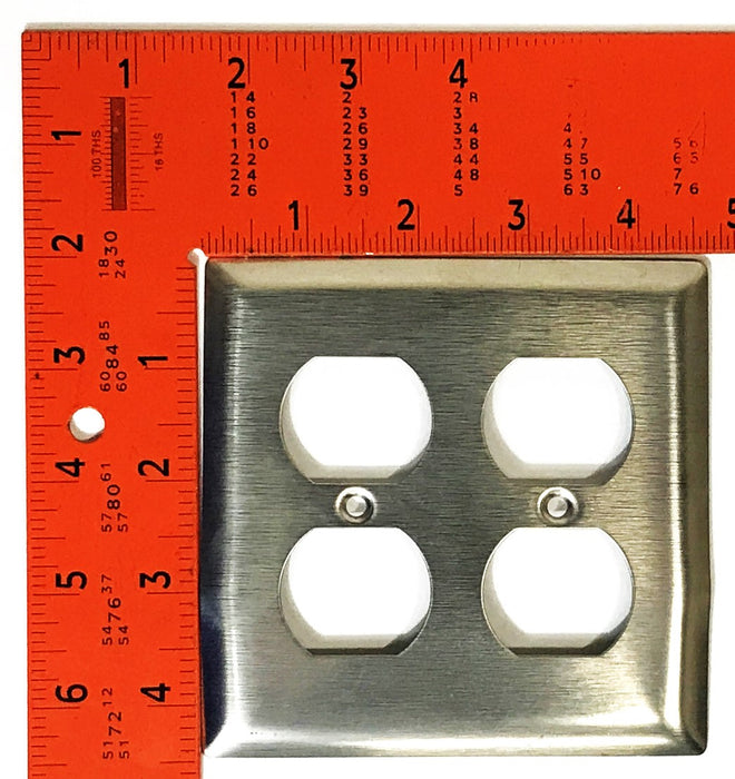 Pass & Seymour Stainless Steel 2-Gang 4-Hole Wall Plate SS82 [Lot of 10] NOS